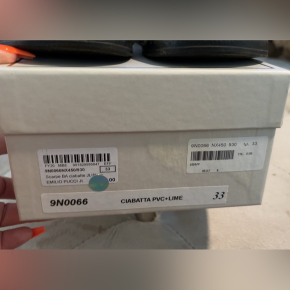 Emilio pucci hot pink/limegreen black kids slides size 33 100% authentic - Picture 4 of 4